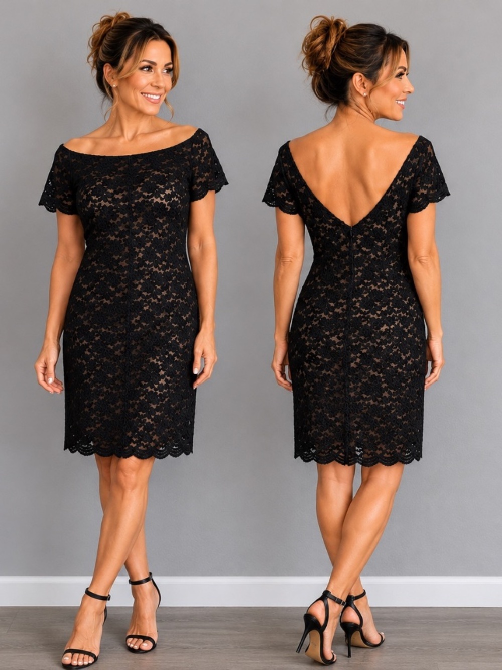 Christopher Banks Black Lace Sheath Dress Size 12